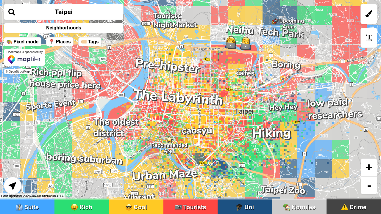 Taipei Neighborhood Map on Hoodmaps